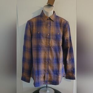 The North Face Mens Arroyo‎ LW Flannel Shirt Size S Almond Butter Plaid NWT